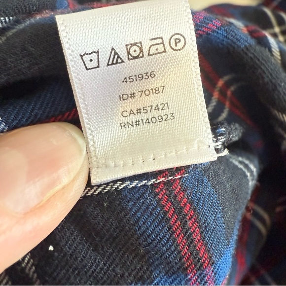 Loft Black Tartan Plaid Split Neck Long Balloon Sleeve Tunic Top Size Large - Picture 10 of 12